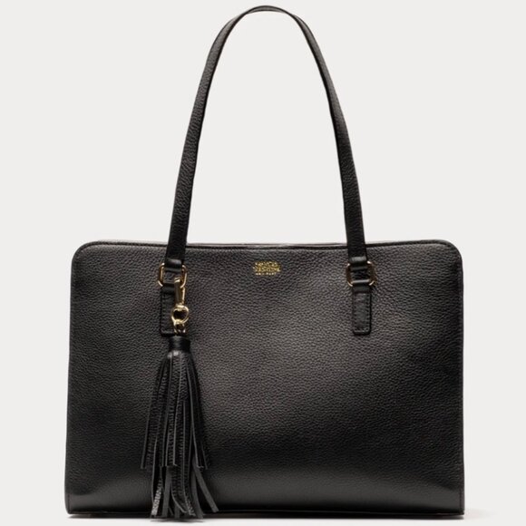 NWT Frances Valentine Sami Tote Tumbled Leather Black The Perfect Tote! GORGEOUS
